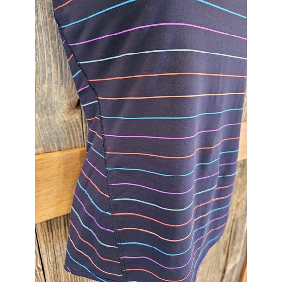Athleta Multi Stripe Tinker Tank multi color navy stripe EUC active yoga run XXS - Picture 7 of 9
